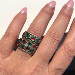 Vintage Ethnic Metal Ring: Size 8 Band