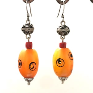 Moroccan Bead Dangle Earrings: Handmade African Jewelry
