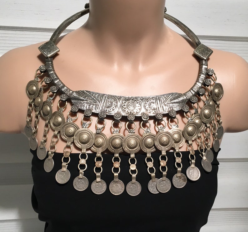 Kuchi Torque-Kuchi Jewellery Exotic Kuchi Necklace-antique Torque-collectible necklace-Billy Dance Middle Eastern Neck Piece-Vintage