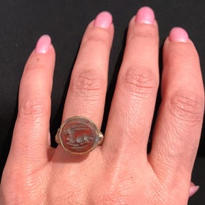 Ethnic Ring , Size 8  Tribal Jewelry – Handcrafted Afghan Turkmen Ring with Intricate Engraved Carnelian  Detail