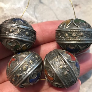 Old Moroccan Beads , Berber Beads , Moroccan Enamel Bead, Berber Tribal Jewelry , Enamel Bead , Tagmout Beads , Tribal Jewelry