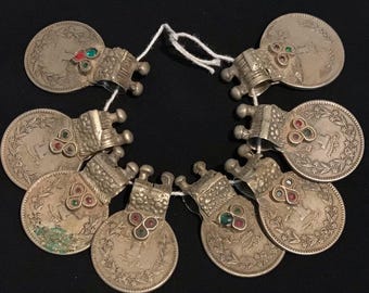 Vintage Coins Pendants,  tarnished Coins , Collectors Item