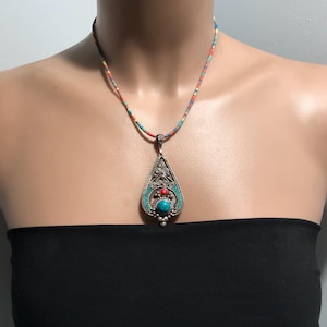 Bohemian Necklace,Handmade Jewelry, Colorful Tribal Necklace, Ethnic & Exotic Necklace