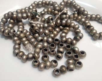 Vintage Beads-100 Antique Beads - old Spacers- Kochi tribe Handmade