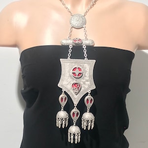 Handmade Kazakh Statement Necklace: Middle Eastern Style, 22&quot;