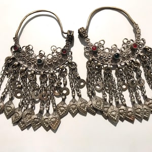 Bohemian Earring,Statement Hoops, Handcrafted Hoops,Boho Tribal Hoops, Kuchi Jewelry,Vintage Earrings, Festival Jewelry ,Ethnic Earrings