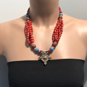 Berberketting, Marokkaanse sieraden, etnische ketting, vintage Berberketting, tribale sieraden, Tribal Toeareg-ketting