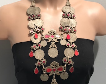 Coin Necklace- Exotic Kochi Necklace-Kuchi Necklace-collectible statement necklace-Billy Dance Jewellery-Middle Eastern Neck Piece