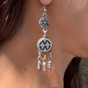 Tribal Earring- kazakh Style Earring Nomadic Earring- Tribal Jewelry , middle Eastern jewel,Tribal Belly Dance Jewelry Tribal Boho Jewelry..