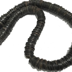 Old Ebony Wood Beads , Natural Wood  Spacers , Old Ebony Wood Beads Brown wood Beads