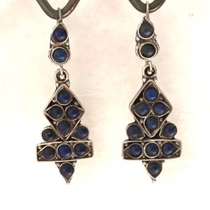 Lapis Earrings  - Vintage Lapis Earrings - Lapis Lazuli Earrings - Gemstone Earrings  - Birthstone - Handmade Earring