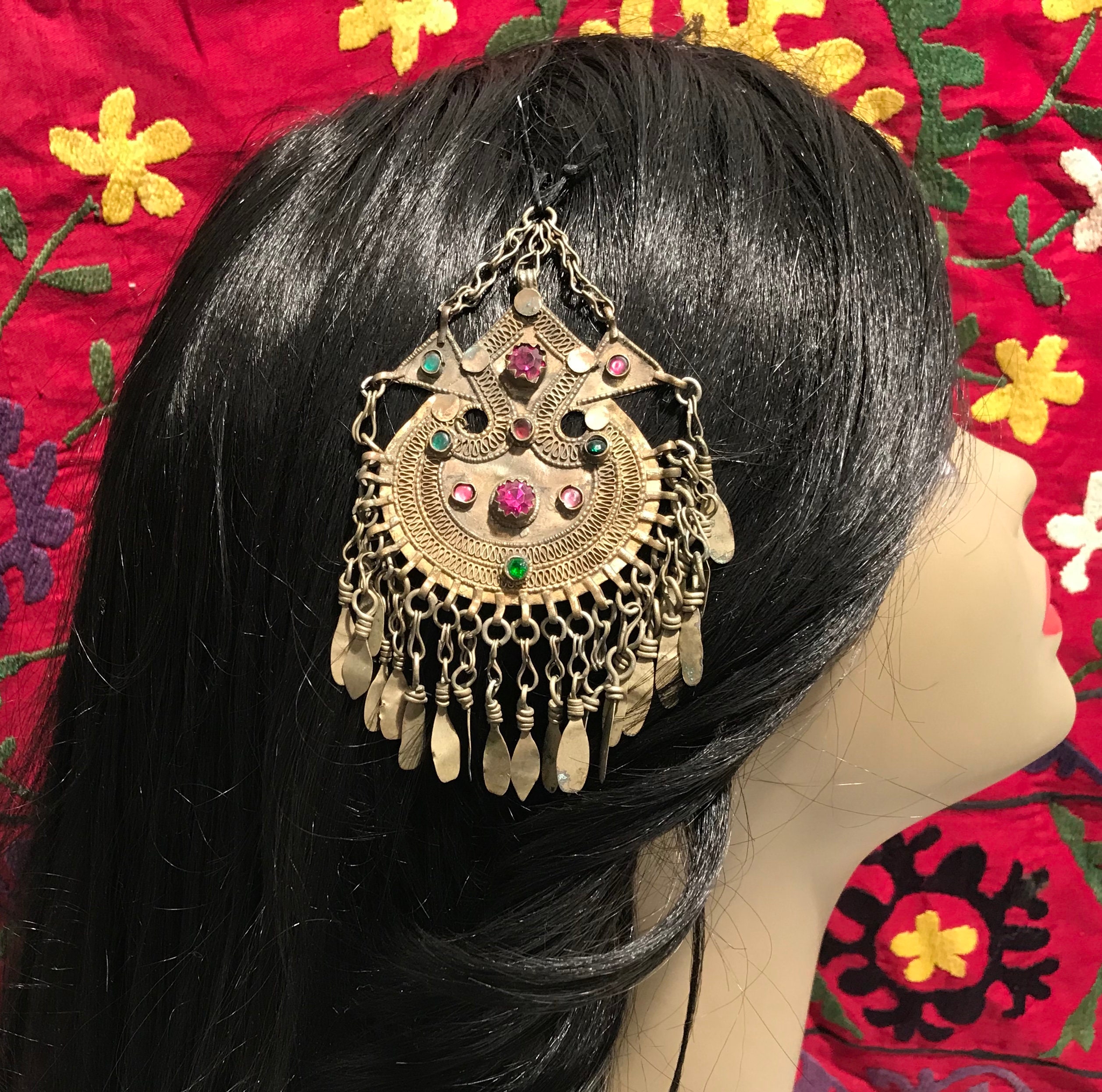 Vintage Kuchi Hair Clip: Afghan Tribal Jewelry - Etsy display picture 1