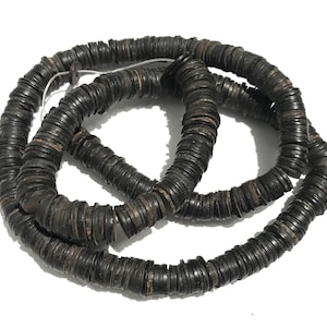 Old Ebony Wood Beads , Natural Wood  Spacers , Old Ebony Wood Beads Brown wood Beads