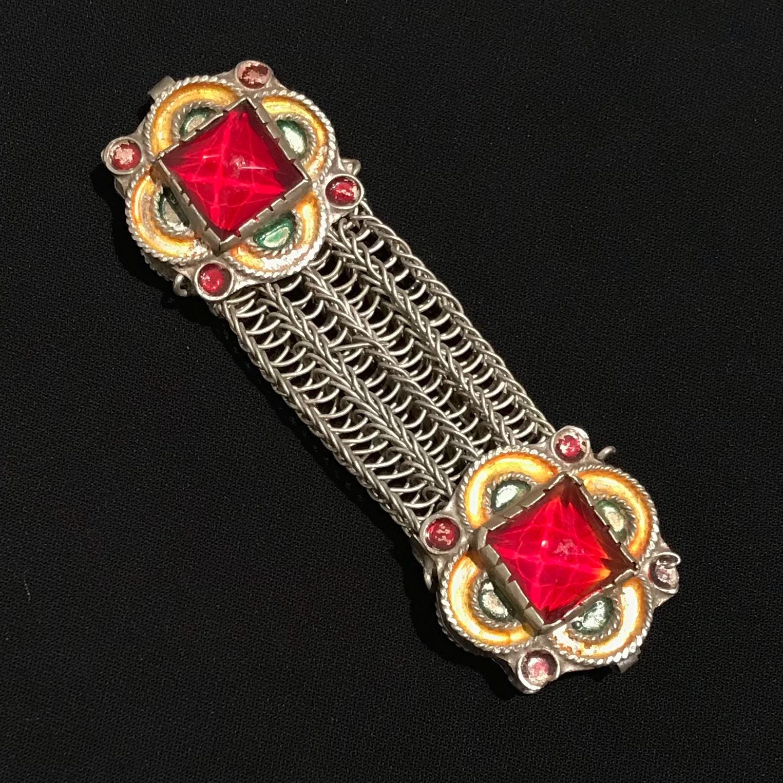 Old  Connecter Moroccan Connecters , Berber Pendant  , Moroccan Enamel Bead, Berber Tribal Jewelry , Enamel Jewelry   , Tribal Jewelry