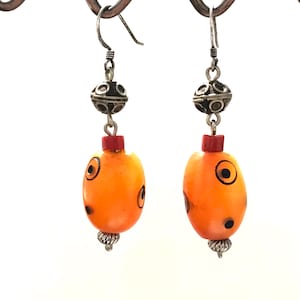 Moroccan Bead Dangle Earrings: Handmade African Jewelry