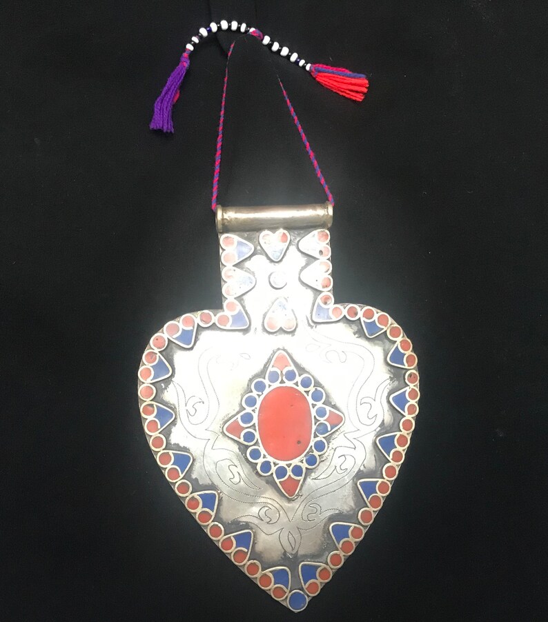Turkmen Pendant,Vintage Pendant,Tribal Necklace,Statement Pendant Necklace,Boho jewelry,Nomadic Pendant,Hundmade Pendant,Gift For