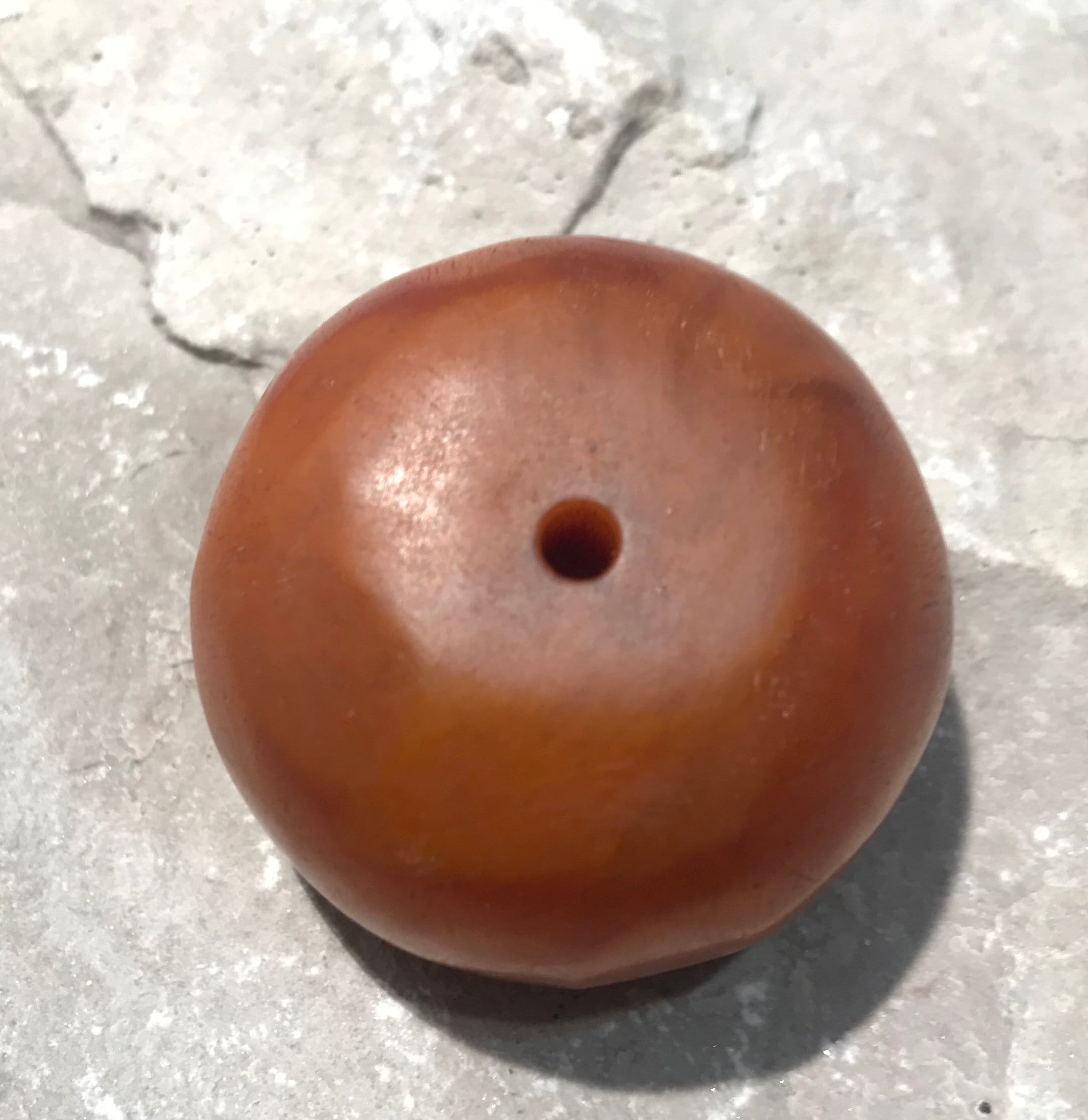 Antique Moroccan Copal Amber Bead: Collectible Craft Supply