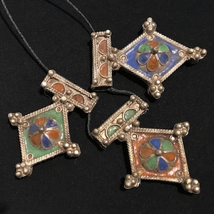 Moroccan Pendant , Moroccan Berber Necklace, Moroccan Enamel Necklace , Belly Dance Necklace ,  Necklace, Berber Tribal Jewelry