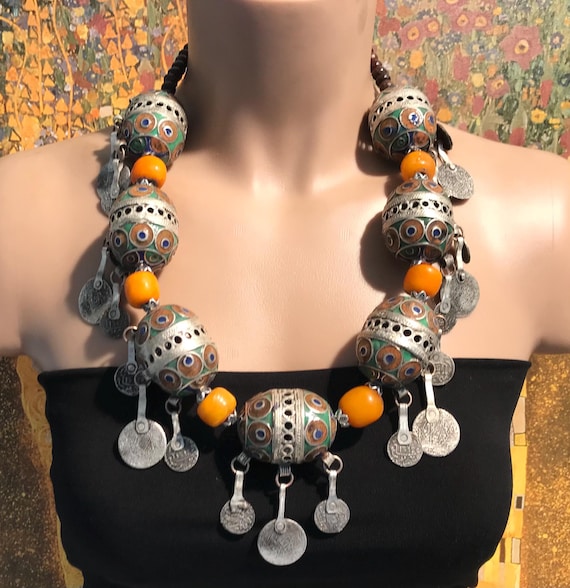 ベルベルネックレス モロッコエナメルネックレス トライバルジュエリー