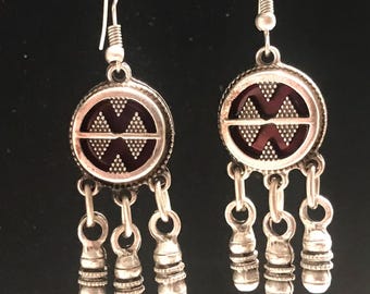 Kazakh Tribal Earrings: Middle Eastern Belly Dance Jewelry