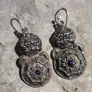 Lapis Earrings  - Vintage Lapis Earrings - Lapis Lazuli Earrings - Gemstone Earrings  - September Birthstone - Handmade Earring