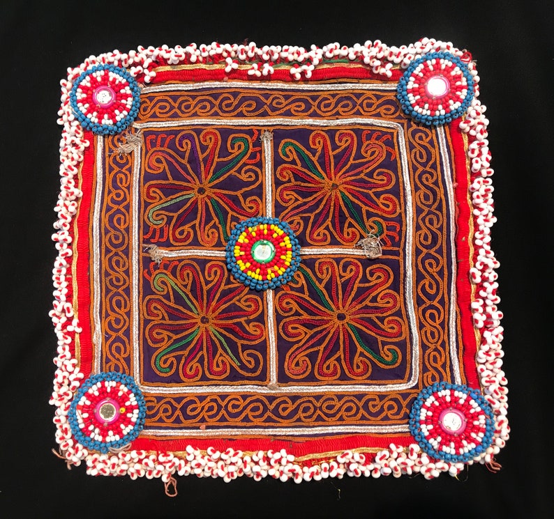 Teapot Coaster,Old Textiles,Pashtun Embroidery-Antique Embroidery,Pashtun Handwork,Silk Thread,Silk Fabric,Afghanistan Handmade,