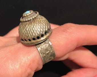 Vintage Ring: Afghan Tribal Jewelry, Size 8