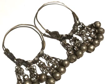 Vintage Kuchi Tribal Hoops: Afghan Handmade Jewelry