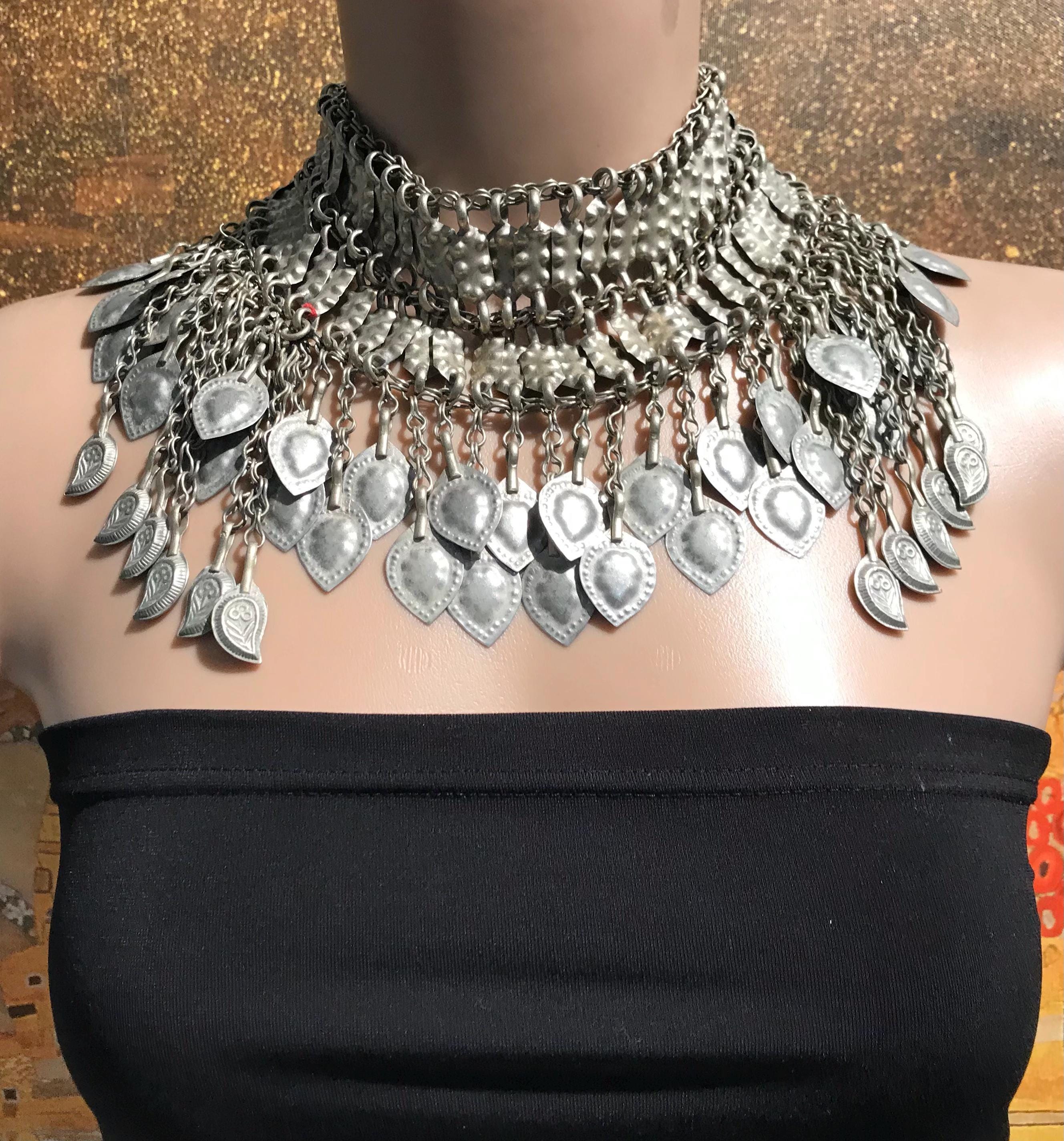 アンティークチョーカー、トライバルネックレス - クチジュエリー