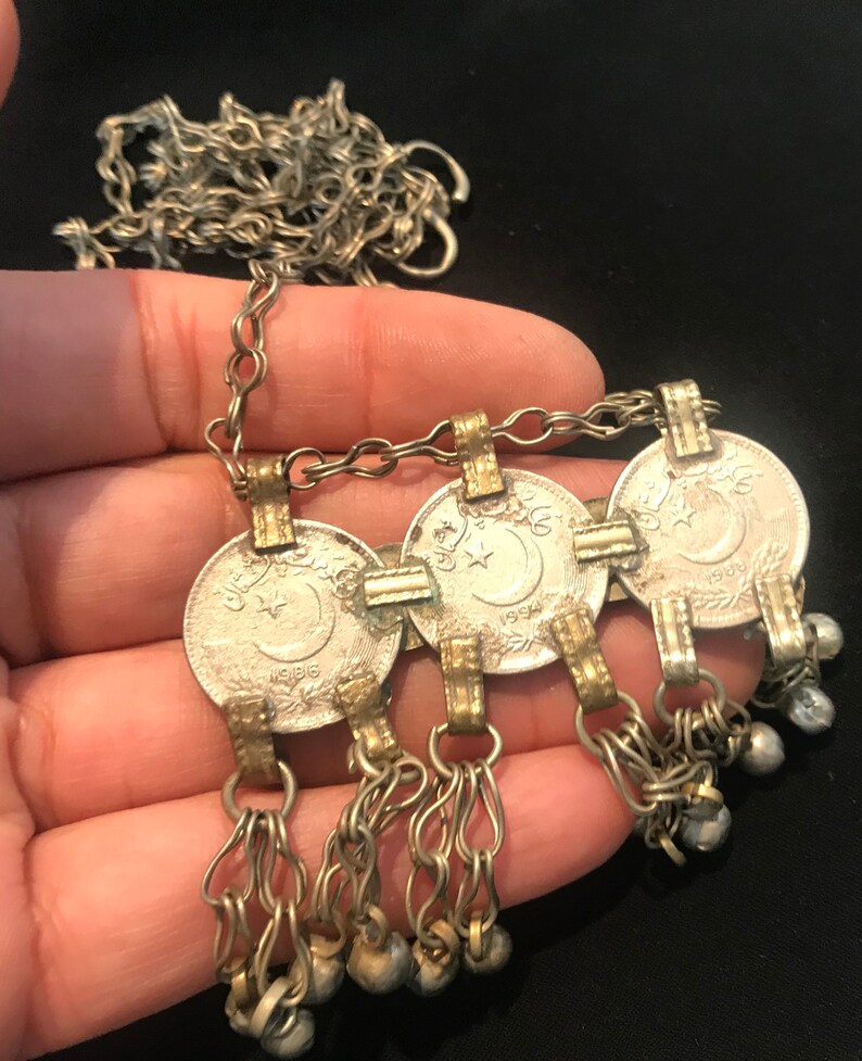 Exotic Kochi Necklace-Kuchi Necklace-collectible statement necklace-Billy Dance Jewellery-Middle Eastern Neck Piece Coin Necklace