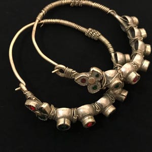 Vintage Kuchi Tribal Hoops: Afghan Handmade Jewelry