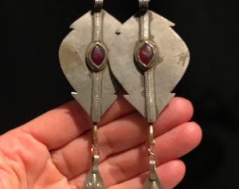 Uzbek Earrings Antique Tribal Earrings - Afghan Handmade Metal Earrings