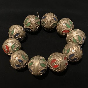 Moroccan  Beads , Berber Beads , Moroccan Enamel Bead, Berber Tribal Jewelry , Enamel Bead , Tagmout  Egg Beads , Tribal Jewelry