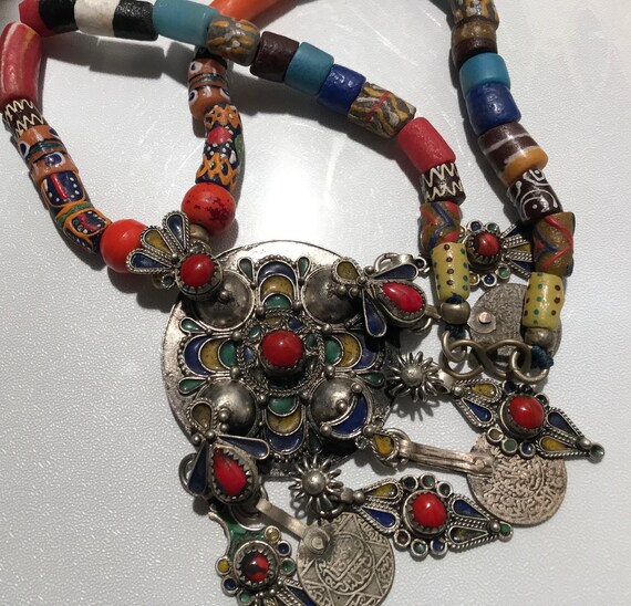 Moroccan Necklace, Berber Necklace, Moroccan Enam… - image 6