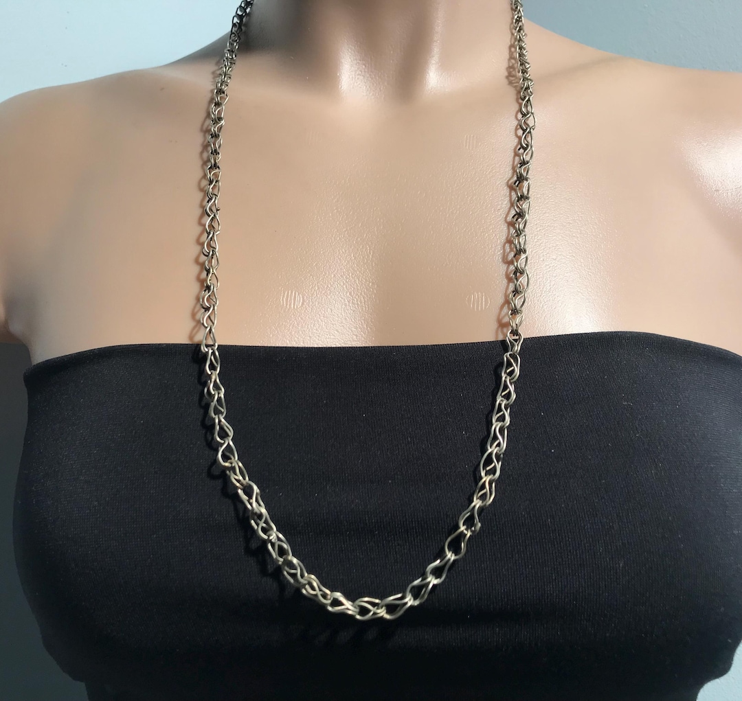 Buy Vintage Kuchi Tribal Chain Necklace: Hand Woven Boho Jewelry, 24 ...