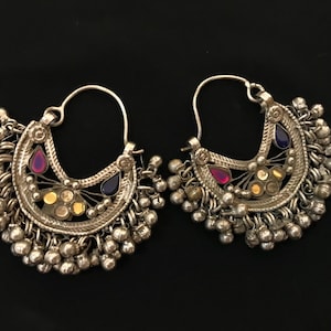 Boho Tribal Hoops,Ethnic Earrings,Kuchi Earrings,Afghan Jewelry,Tribal Hoops, Ethnic Earrings,Gypsy Jewelry,Boho Hoops, Bohemian Earring,