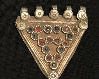 Vintage Kuchi-stamhanger: Afghaanse bohoketting van metaal en glas