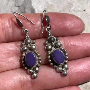 Lapis Earrings  - Vintage Lapis Earrings - Lapis Lazuli Earrings - Gemstone Earrings  - Birthstone - Handmade Earring