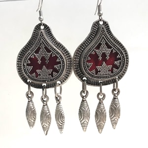 Tribal Earring- kazakh Style Earring Nomadic Earring- Tribal Jewelry , middle Eastern jewel,Tribal Belly Dance Jewelry Tribal Boho Jewelry..
