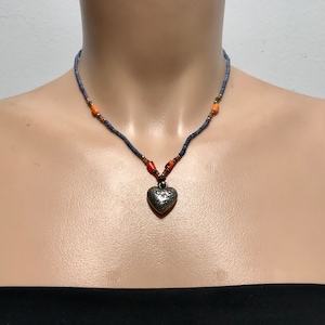Vintage Afghanistan Lapis Lazuli Necklace: Tribal Kuchi Jewelry