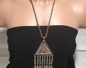 Vintage Kuchi Necklace: Handmade Ethnic Middle Eastern Jewelry