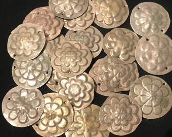 Vintage Kuchi Tribal Buttons: Afghan Silver Tone Metal, 32mm (20 PCS)