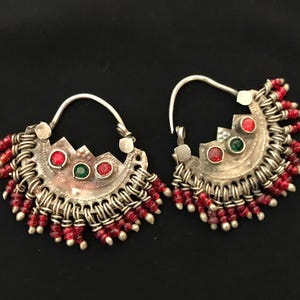 Ethnic Earrings, Handmade Hoops,Kuchi Earrings,Afghan Jewelry,Tribal Hoops, Ethnic Earrings,Gypsy Jewelry,Boho Hoops, Bohemian Earring,