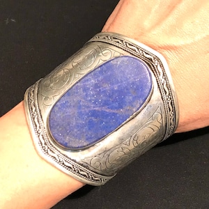 Lapis Lazuli Bracelet-Kuchi Cuff -Lapis Lazuli Stone Bracelet-Ethnic Middle Eastern Bracelet Bracelet, Tribal Jewelry