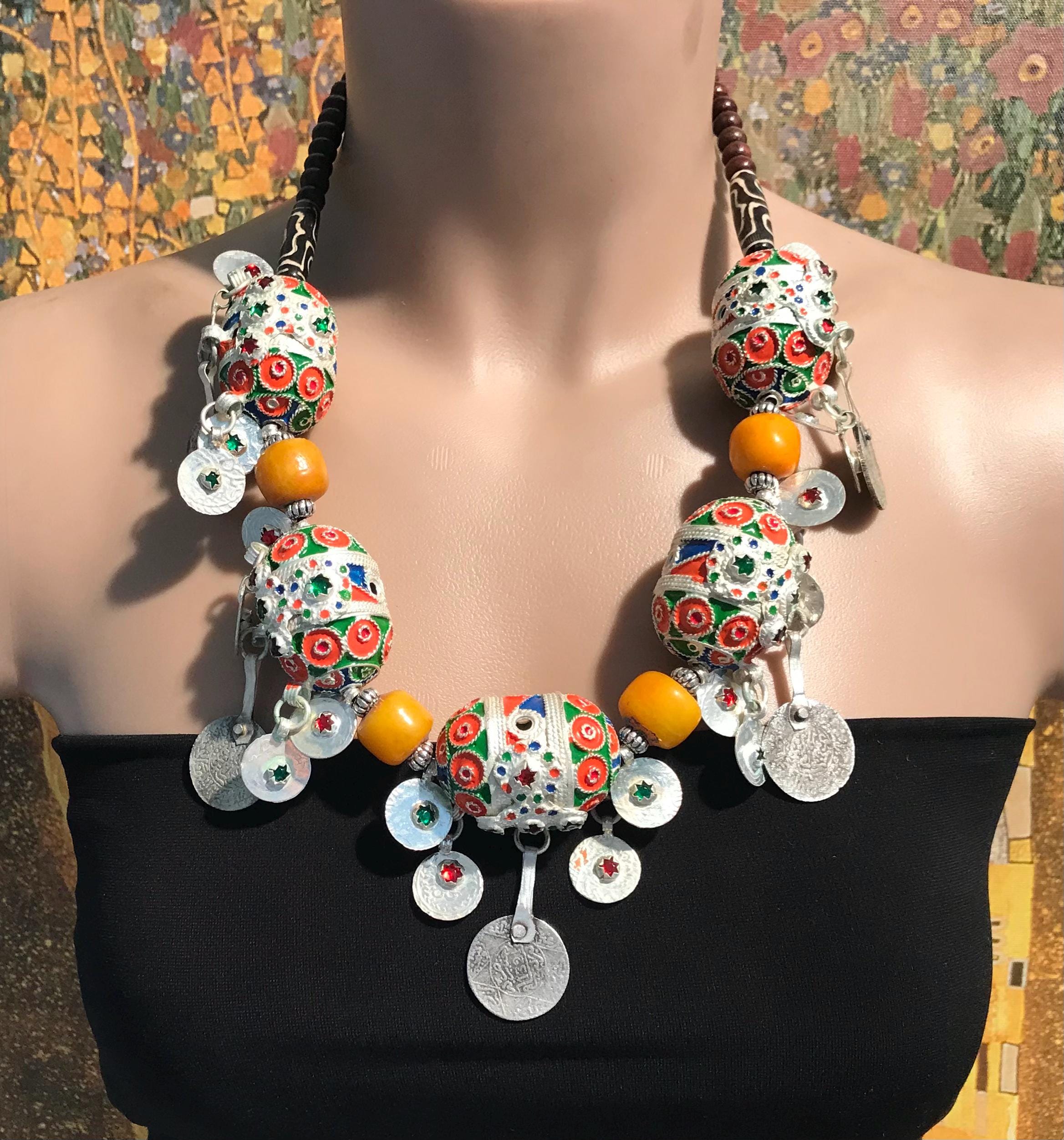Collana Con Mappa E Simboli Berberi Africani - Acciaio Inossidabile - 2