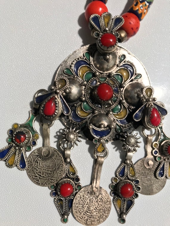 Moroccan Necklace, Berber Necklace, Moroccan Enam… - image 9