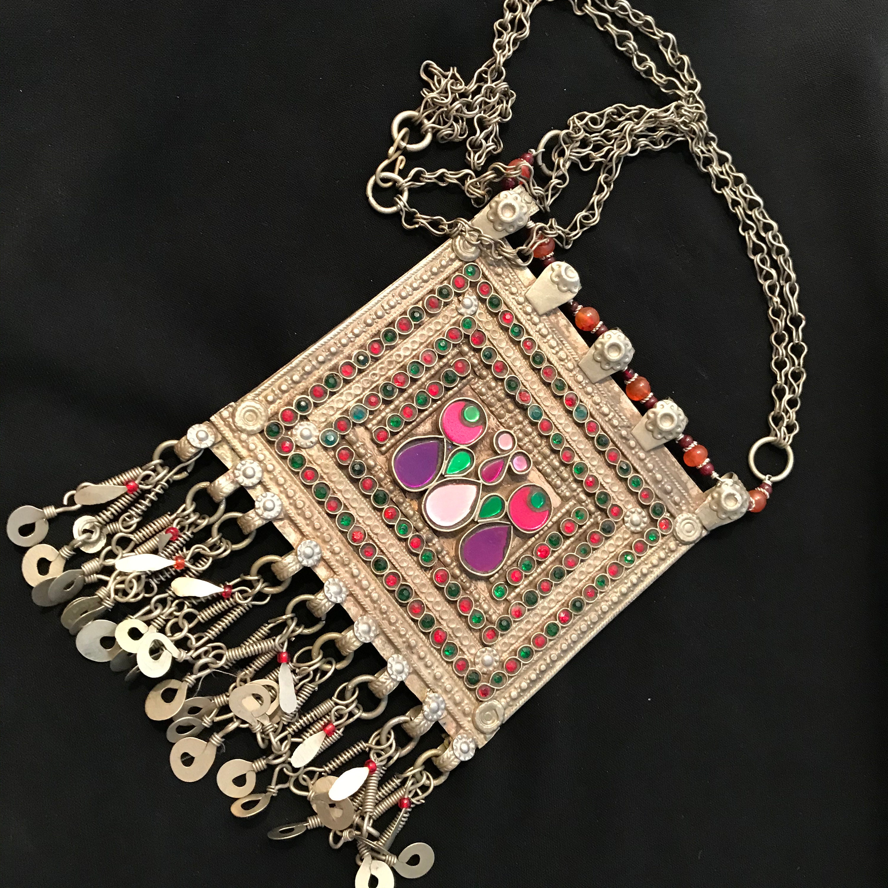 Vintage Turkmen Necklace, Afghan Kochi Tribal Jewelry, Carnelian