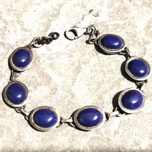 Lapis Lazuli Bracelet,Vintage Lapis Lazuli,Vintage Gemstone Bracelet,Blue Stone Bracelet,Lapis Jewelry,Vintage Jewelry, 1980s Bracelet