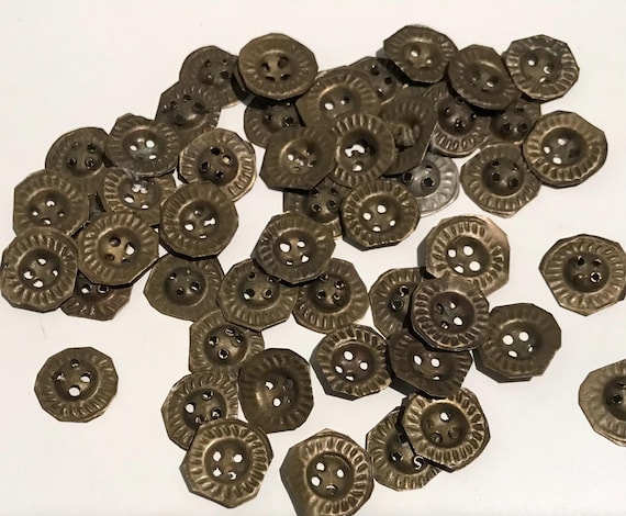 Vintage Kuchi Tribal Buttons: Afghan Metal Sewing Buttons (50pcs)