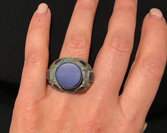 Size 9 -  Ethnic Afghan Ring-Dark Patina Ring-Tribal Kuchi Ring-Bohemian Ring-Nomadic Ring